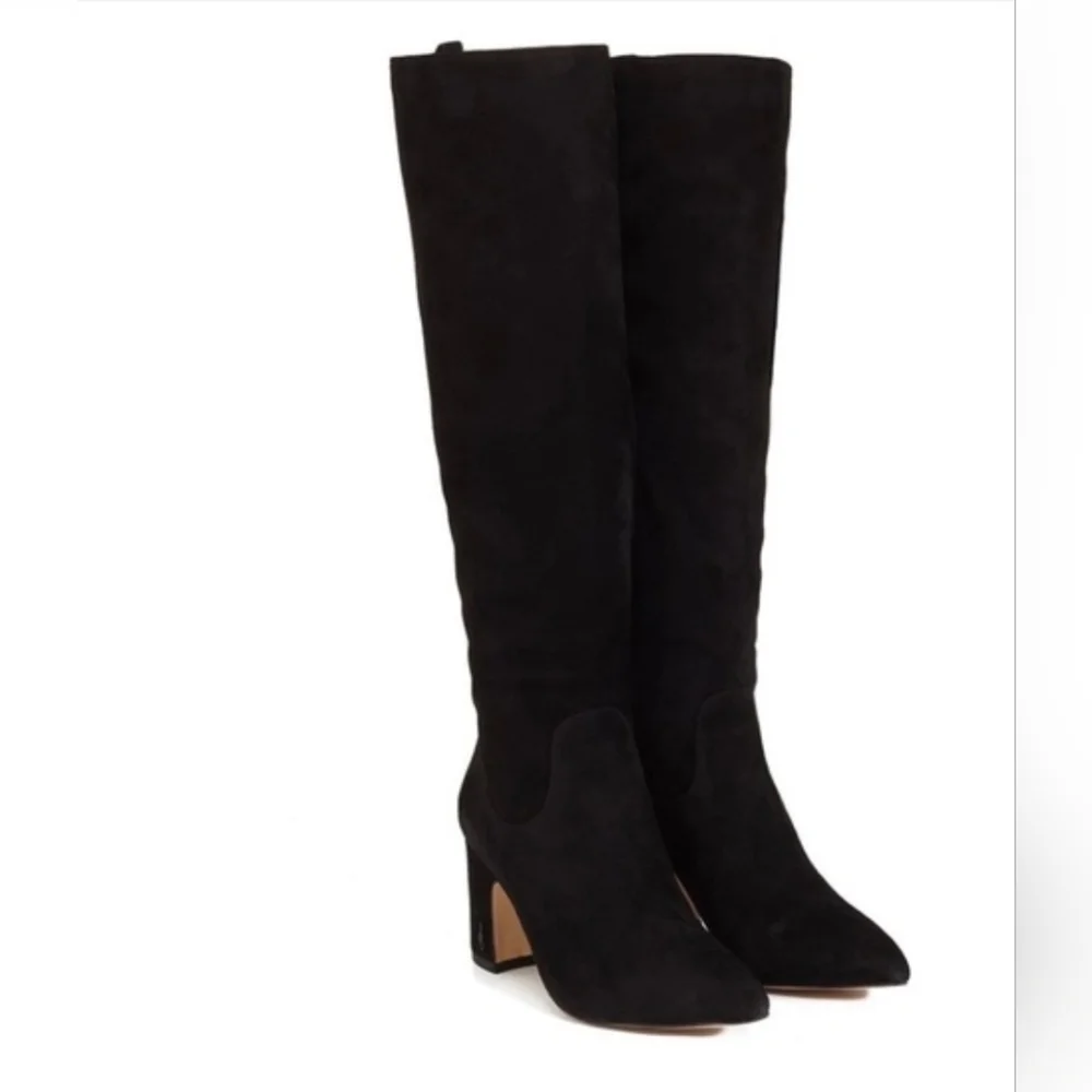 Sam Edelman Women's Black Suede Over-the-Knee Block Heel Boots Hai Size 8